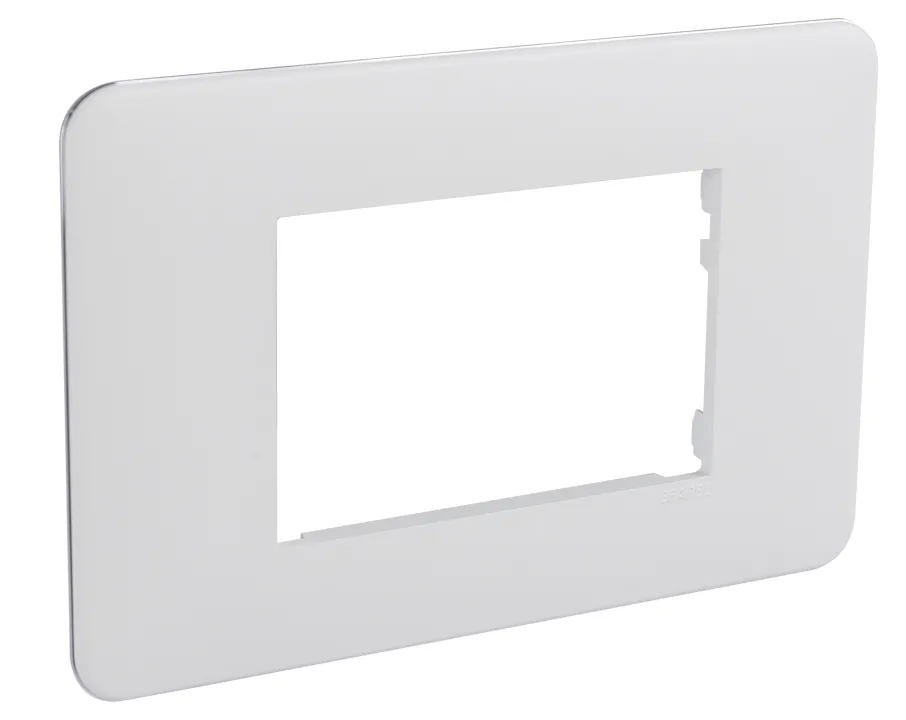 PLACA 3 MÓD P/SOPORTE 3 MÓD BLANCO MATE/CROMO