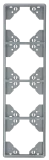 PLAQUE QUADRUPLE VERTICALE GRAPHITE